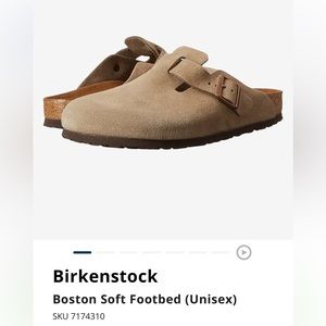 Birkenstock Boston Clog Taupe Suede Size EU 39 US 8-8.5 Brand New (still in box)